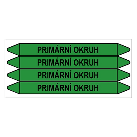 Značení potrubí, primární okruh,4 ks, 250 × 26 mm